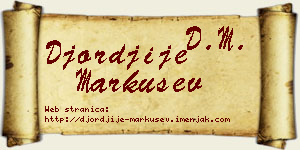 Đorđije Markušev vizit kartica